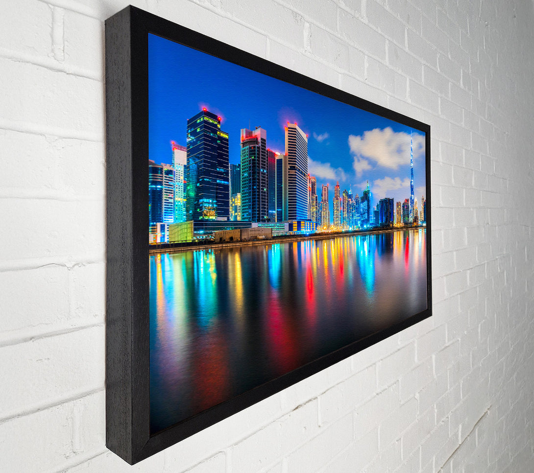  A Canvas Print of Colourful City At Night Canvas Art