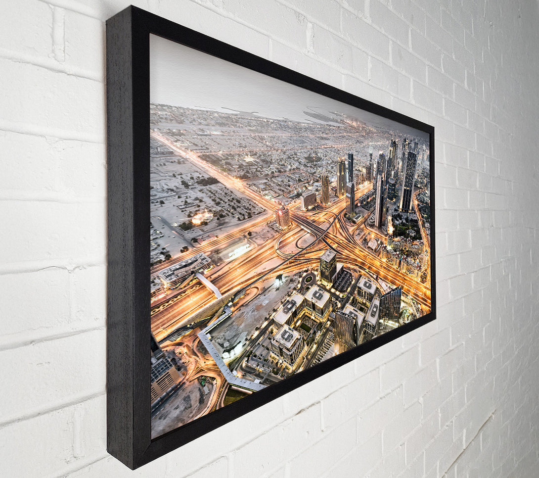  A Canvas Print of Golden City Roads Canvas Print