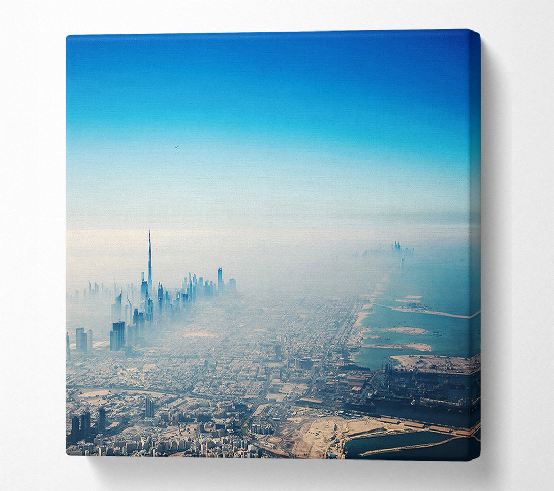  A Canvas Print of Mist Of The Morning City Canvas Print