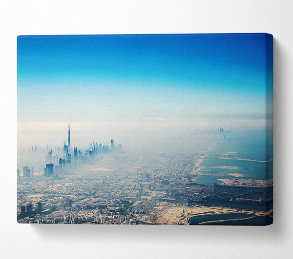  A Canvas Print of Mist Of The Morning City Canvas Print