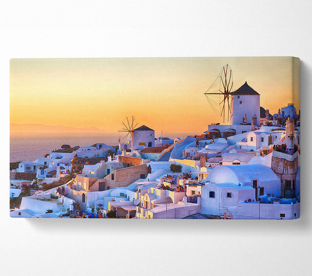  A Canvas Print of Sunset In Santorini Canvas Print