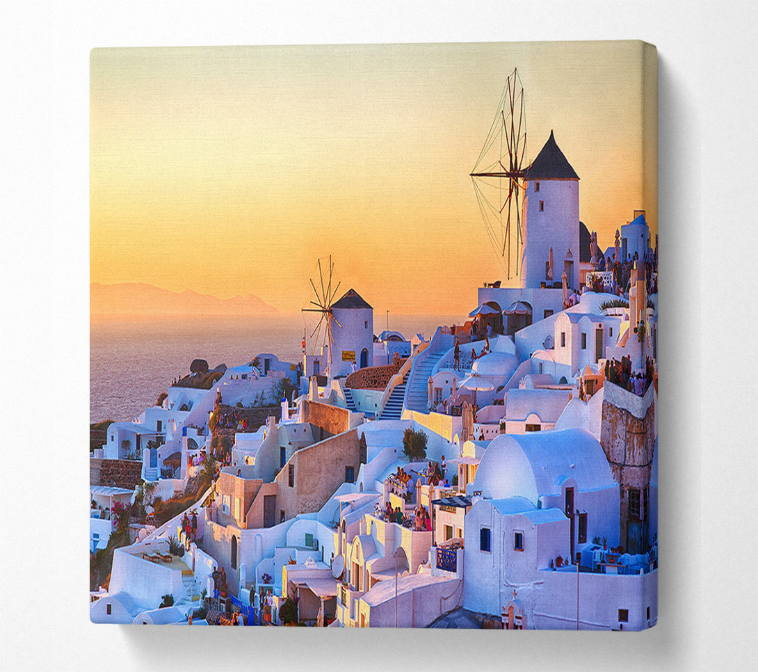  A Canvas Print of Sunset In Santorini Canvas Print