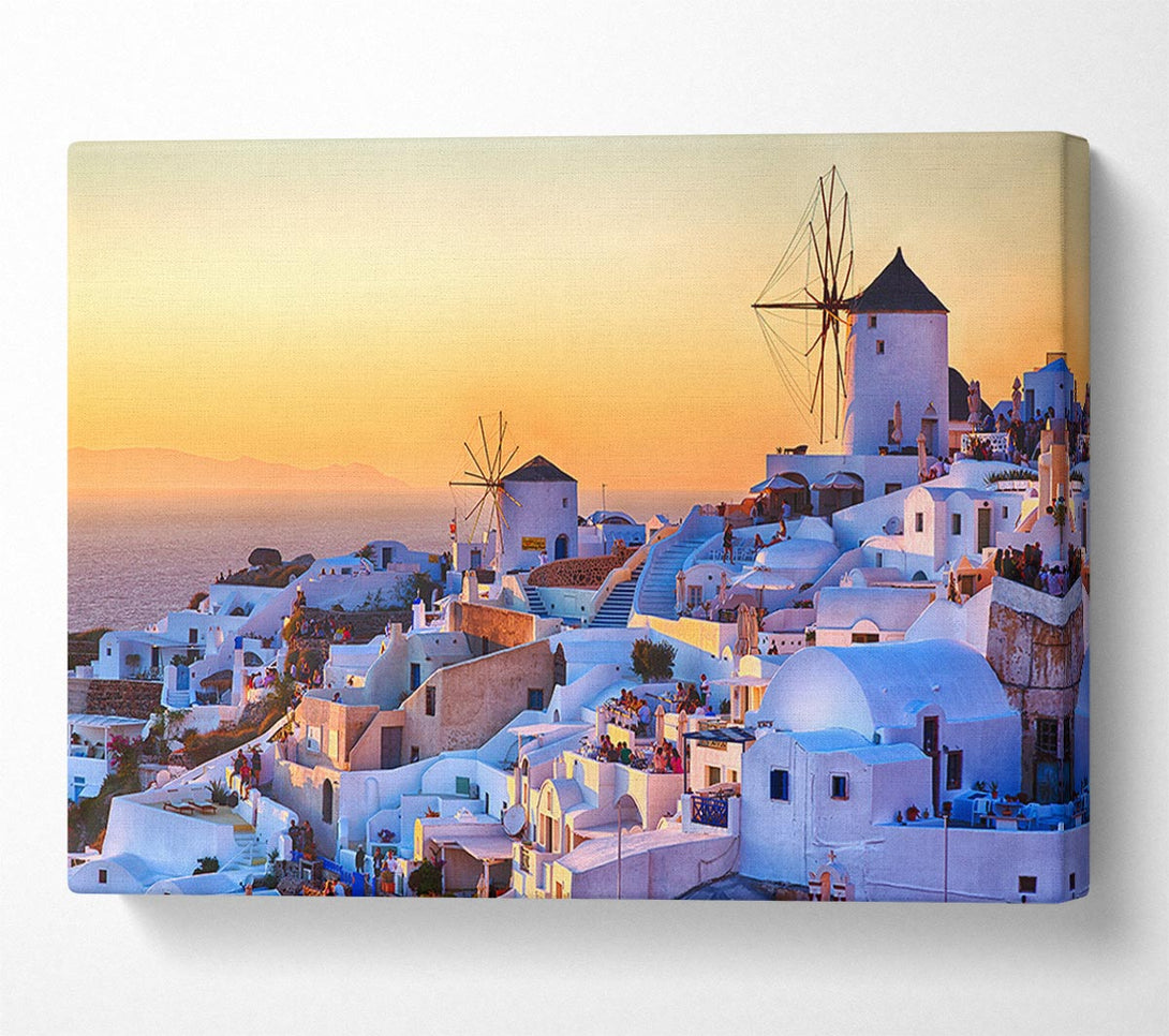  A Canvas Print of Sunset In Santorini Canvas Print