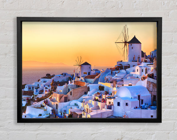 Sunset In Santorini Framed Print