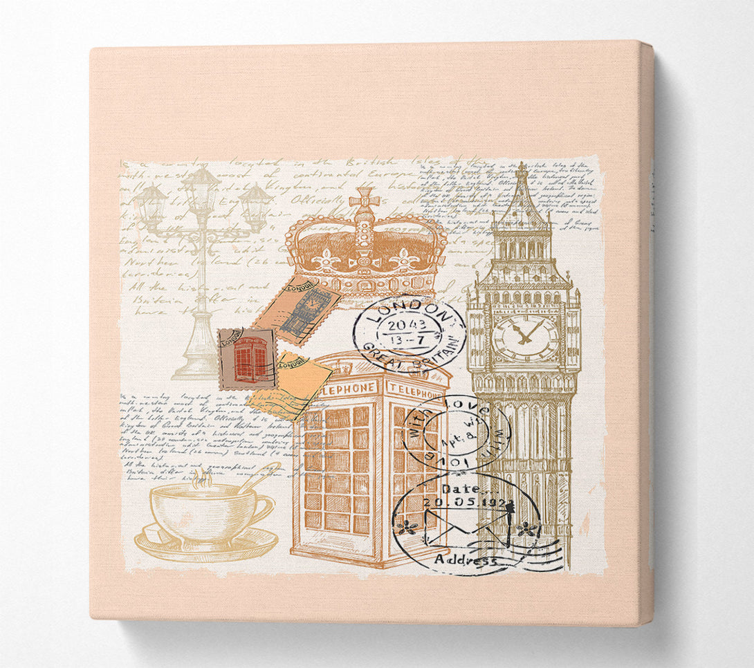  A Canvas Print of Passport Stamps Canvas Print