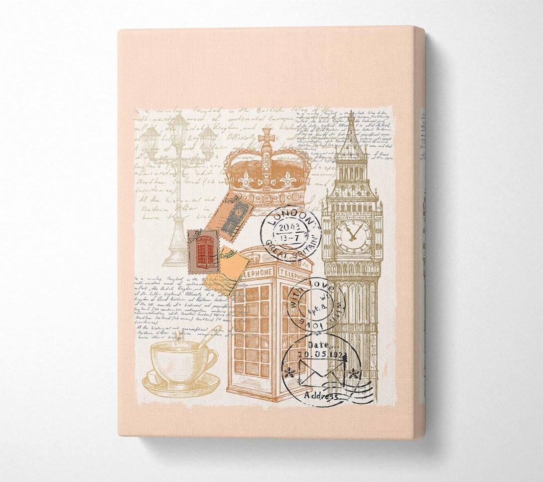  A Canvas Print of Passport Stamps Canvas Print