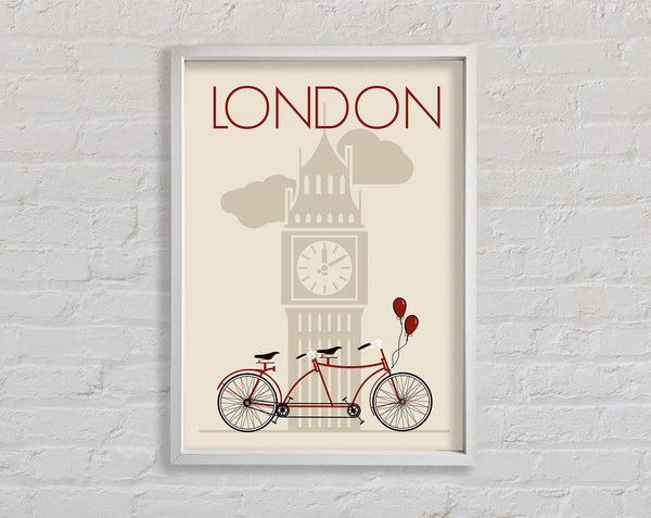 Bicycle At Big Ben Framed Print