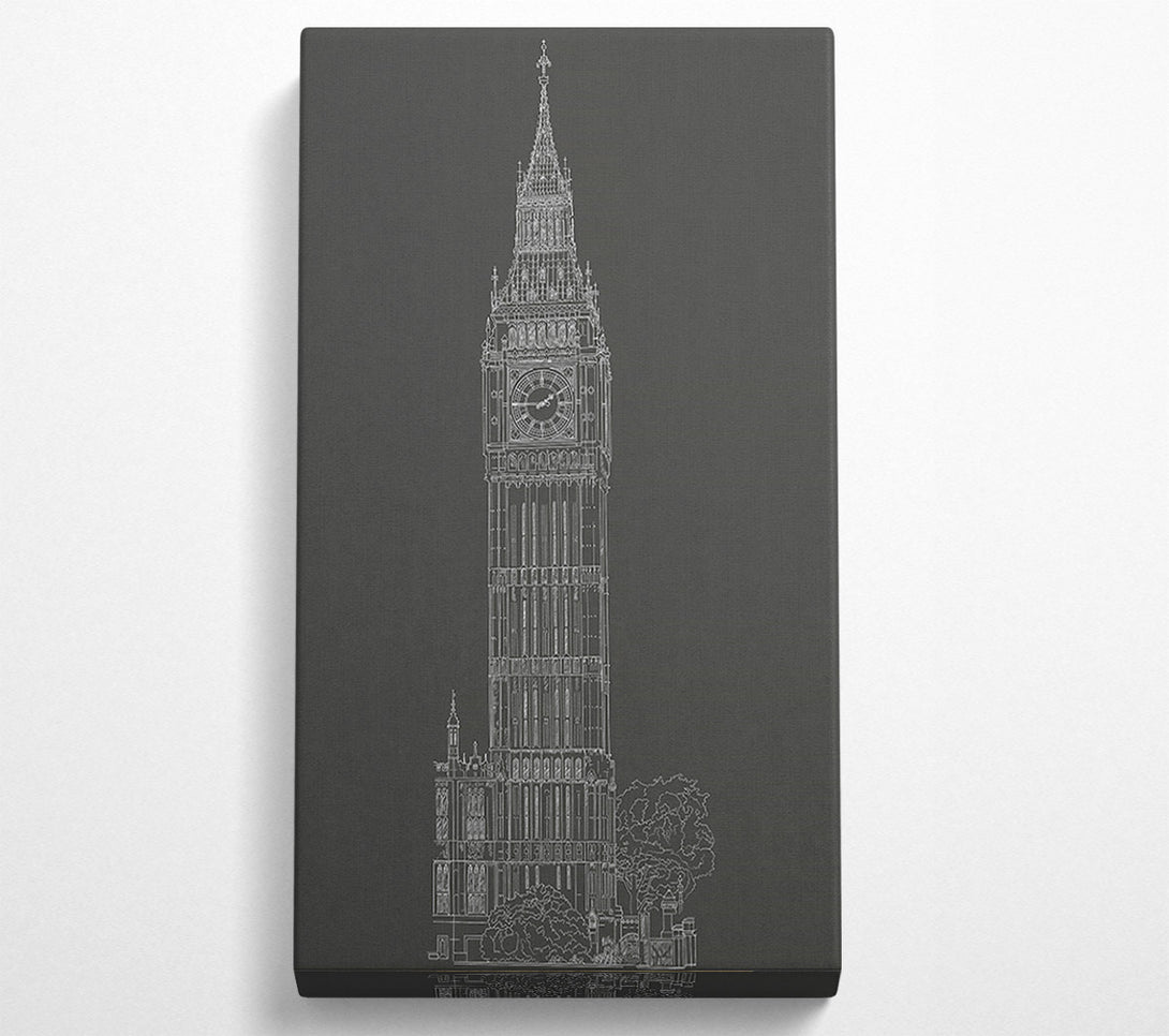  A Canvas Print of Big Ben Sketch 2 Canvas Art