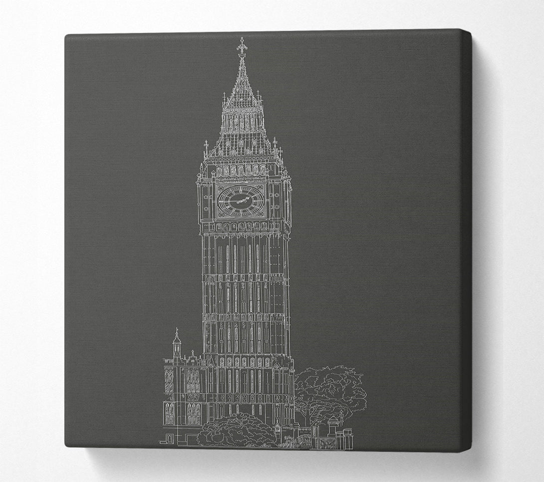  A Canvas Print of Big Ben Sketch 2 Canvas Art