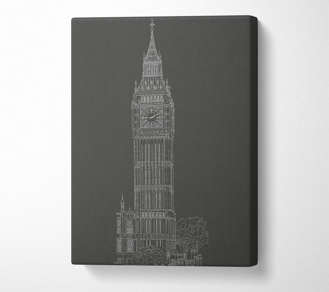  A Canvas Print of Big Ben Sketch 2 Canvas Art