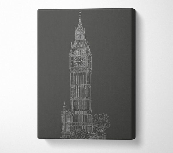  A Canvas Print of Big Ben Sketch 2 Canvas Art