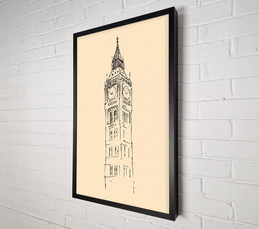  A Canvas Print of Big Ben Sketch 1 Canvas Print