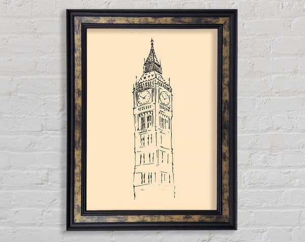 Big Ben Sketch 1 Framed Print