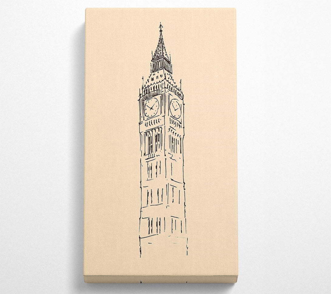  A Canvas Print of Big Ben Sketch 1 Canvas Print