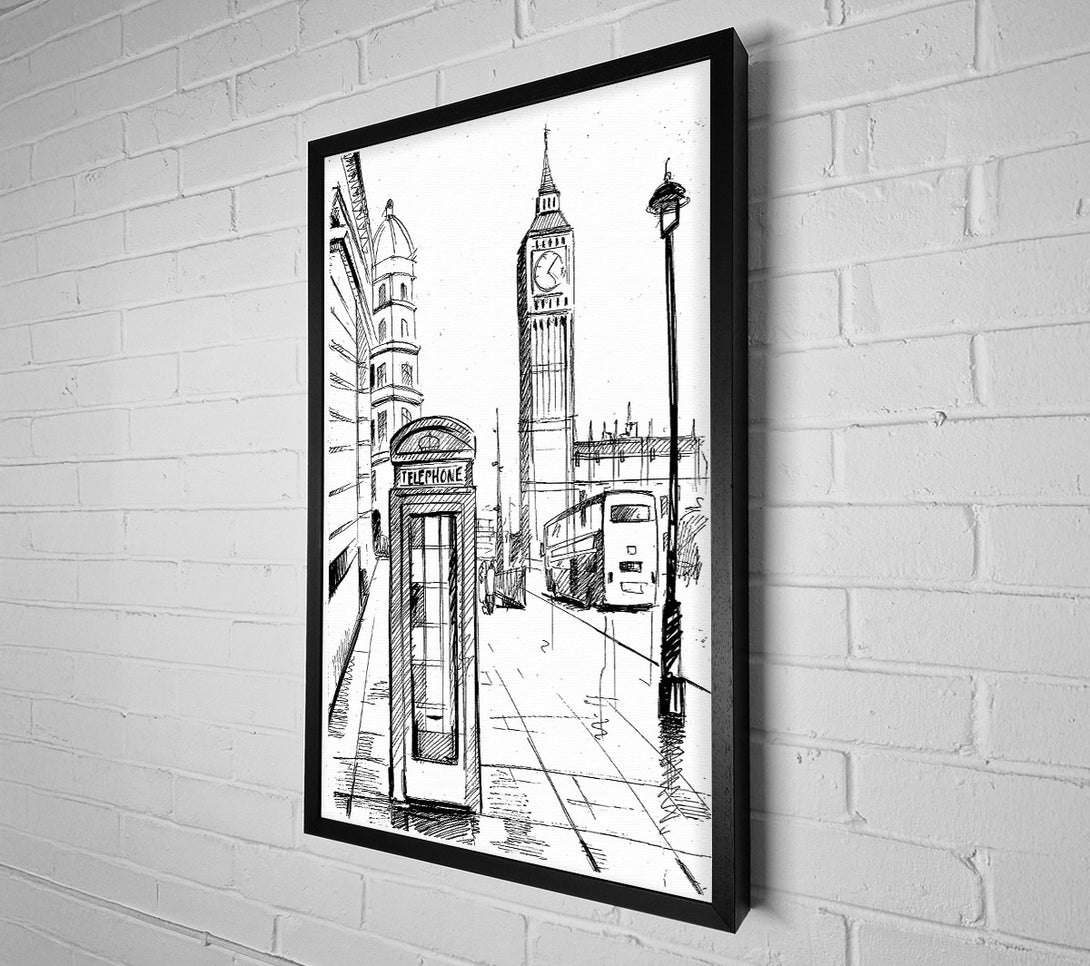  A Canvas Print of London Street Outline 3 Canvas Art