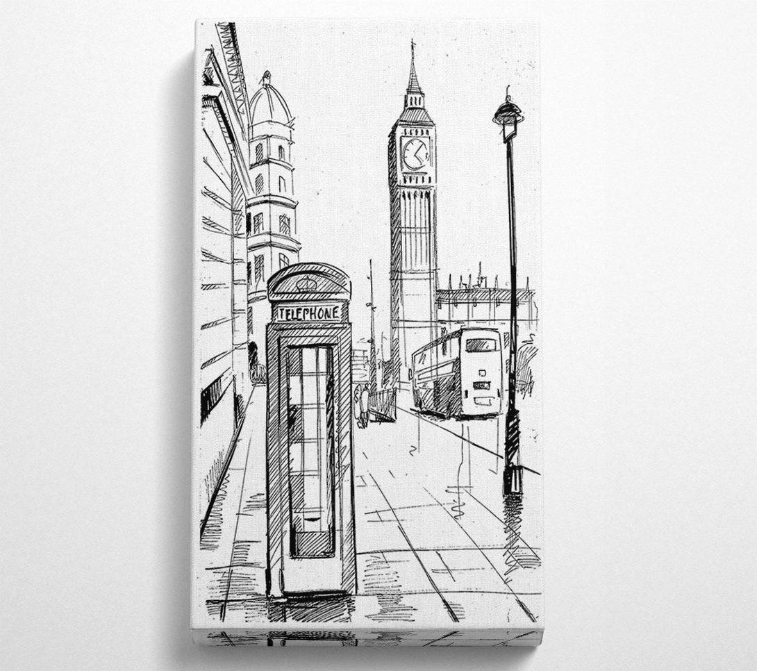  A Canvas Print of London Street Outline 3 Canvas Art