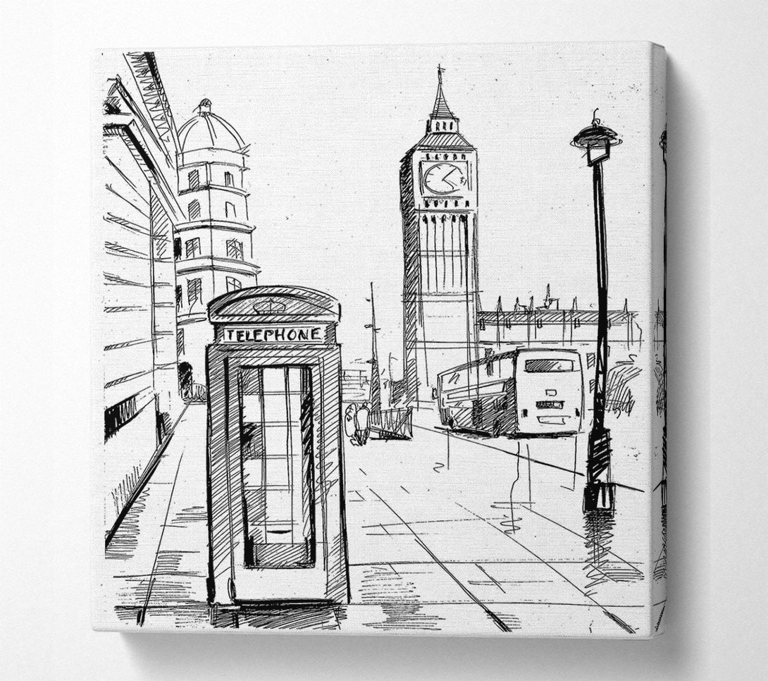  A Canvas Print of London Street Outline 3 Canvas Art