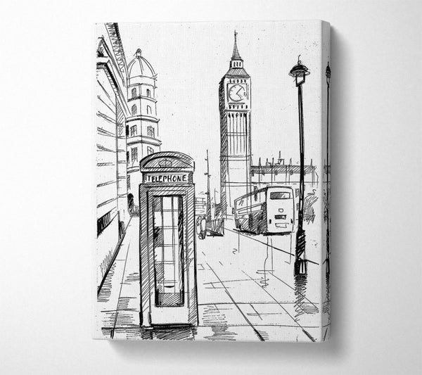  A Canvas Print of London Street Outline 3 Canvas Art