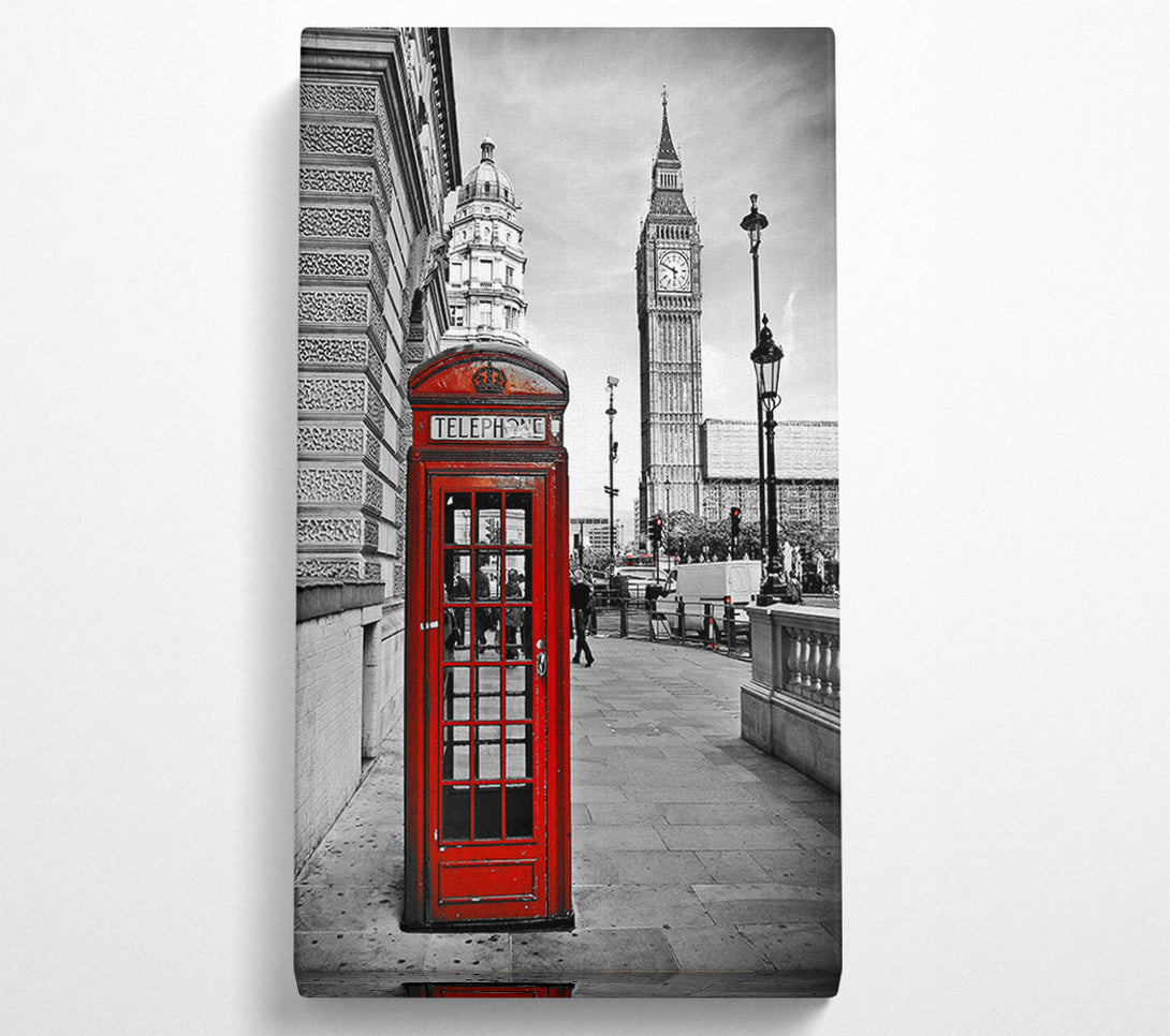  A Canvas Print of Red Phone Box Near Big Ben Canvas Art