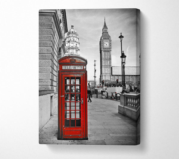  A Canvas Print of Red Phone Box Near Big Ben Canvas Art