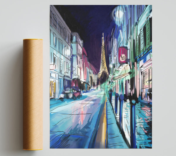Eiffel Tower Streets 15 Giclee Print