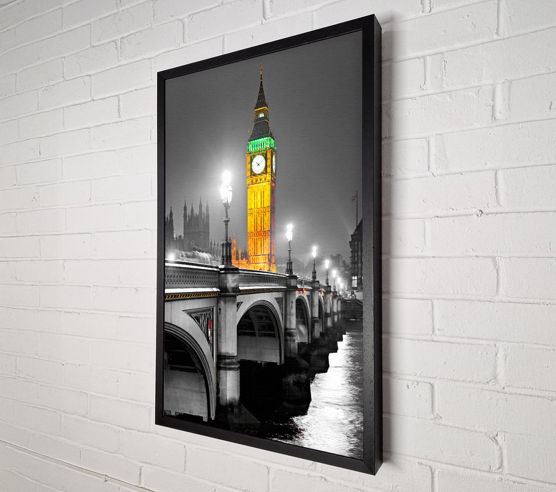  A Canvas Print of Golden Big Ben Over Tower Bridge Canvas Print