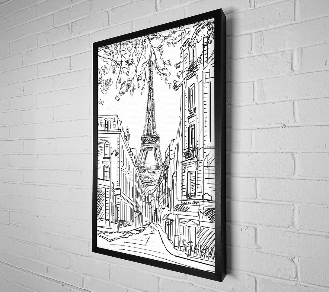 A Canvas Print of Eiffel Tower Streets 1 Canvas Wall Art