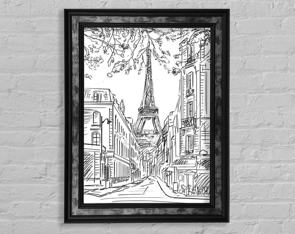 Eiffel Tower Streets 1 Framed Print