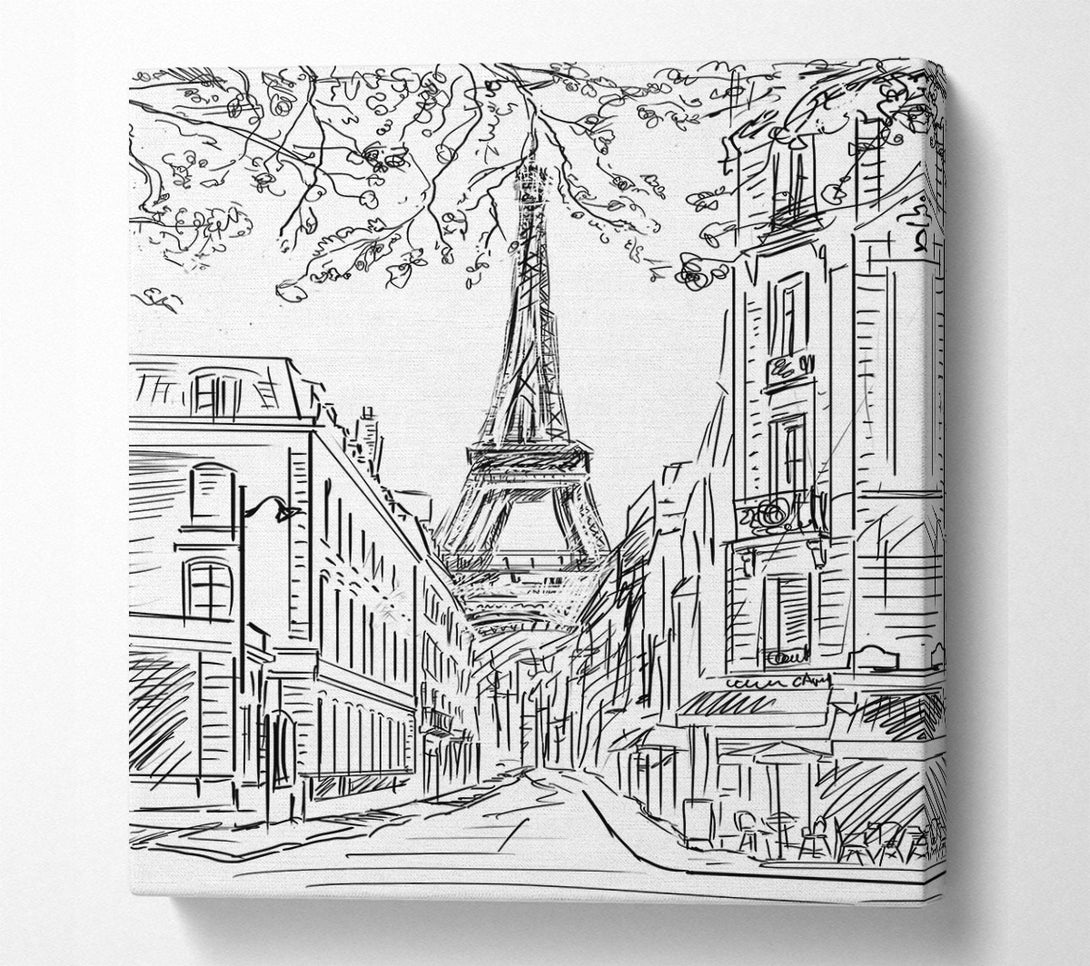  A Canvas Print of Eiffel Tower Streets 1 Canvas Wall Art