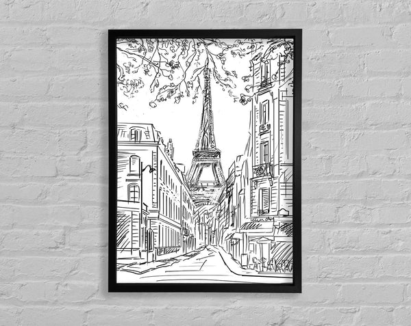 Eiffel Tower Streets 1 Framed Print