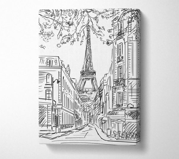  A Canvas Print of Eiffel Tower Streets 1 Canvas Wall Art