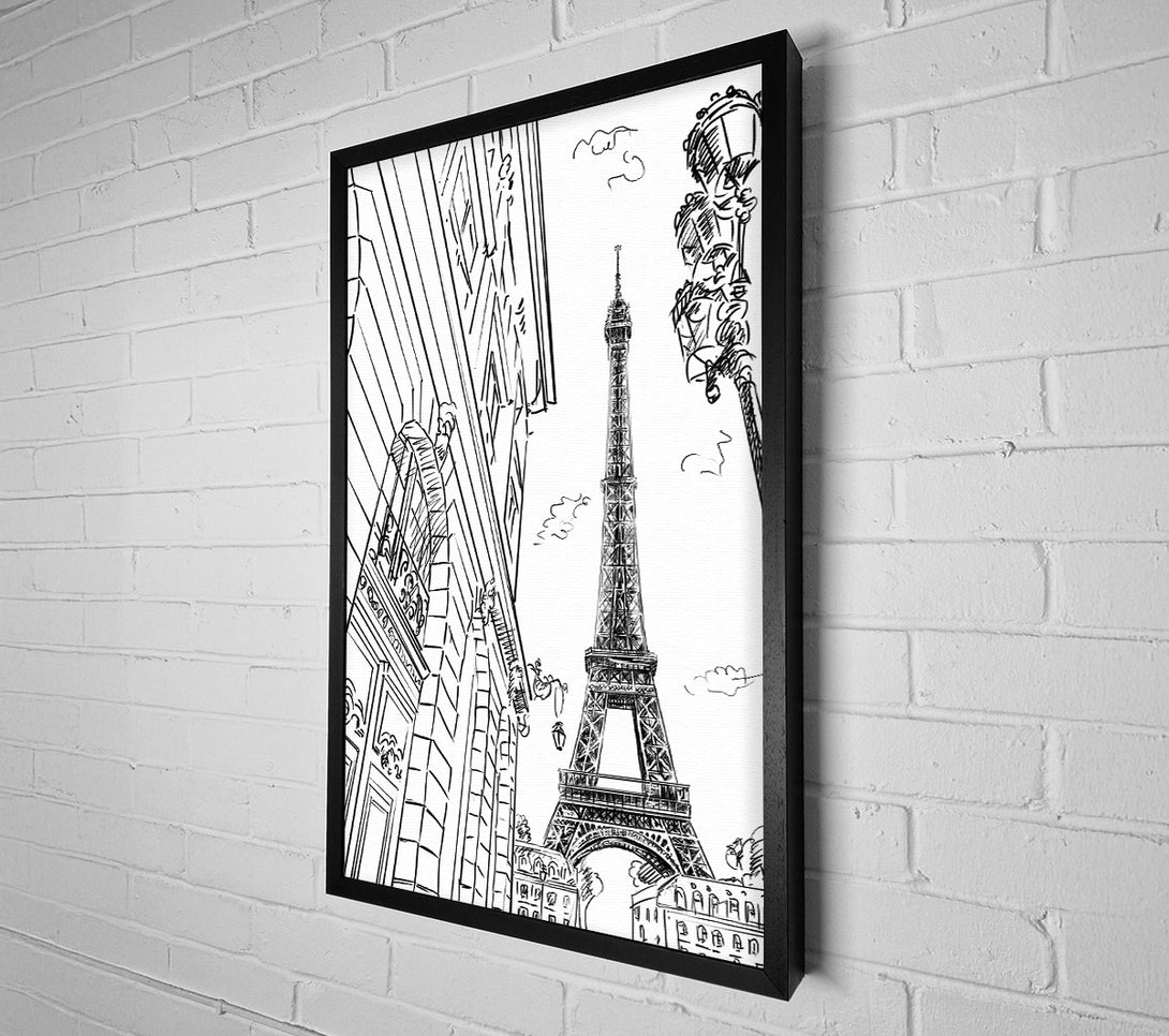  A Canvas Print of Eiffel Tower Streets 2 Canvas Art