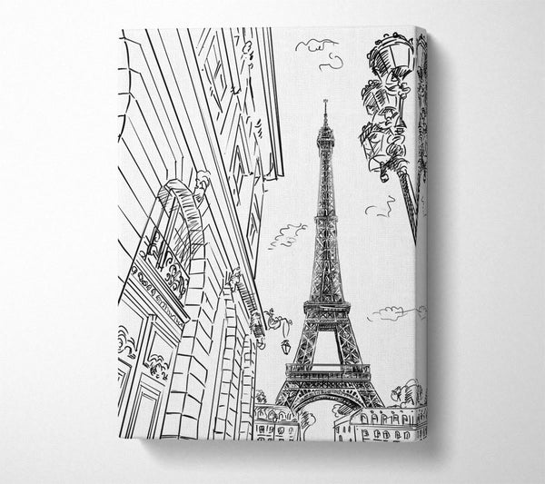  A Canvas Print of Eiffel Tower Streets 2 Canvas Art