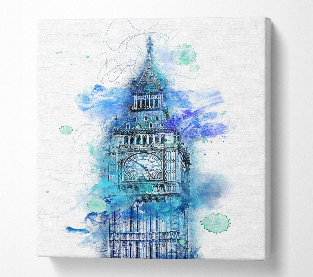  A Canvas Print of Watercolour Big Ben 1 Canvas Art