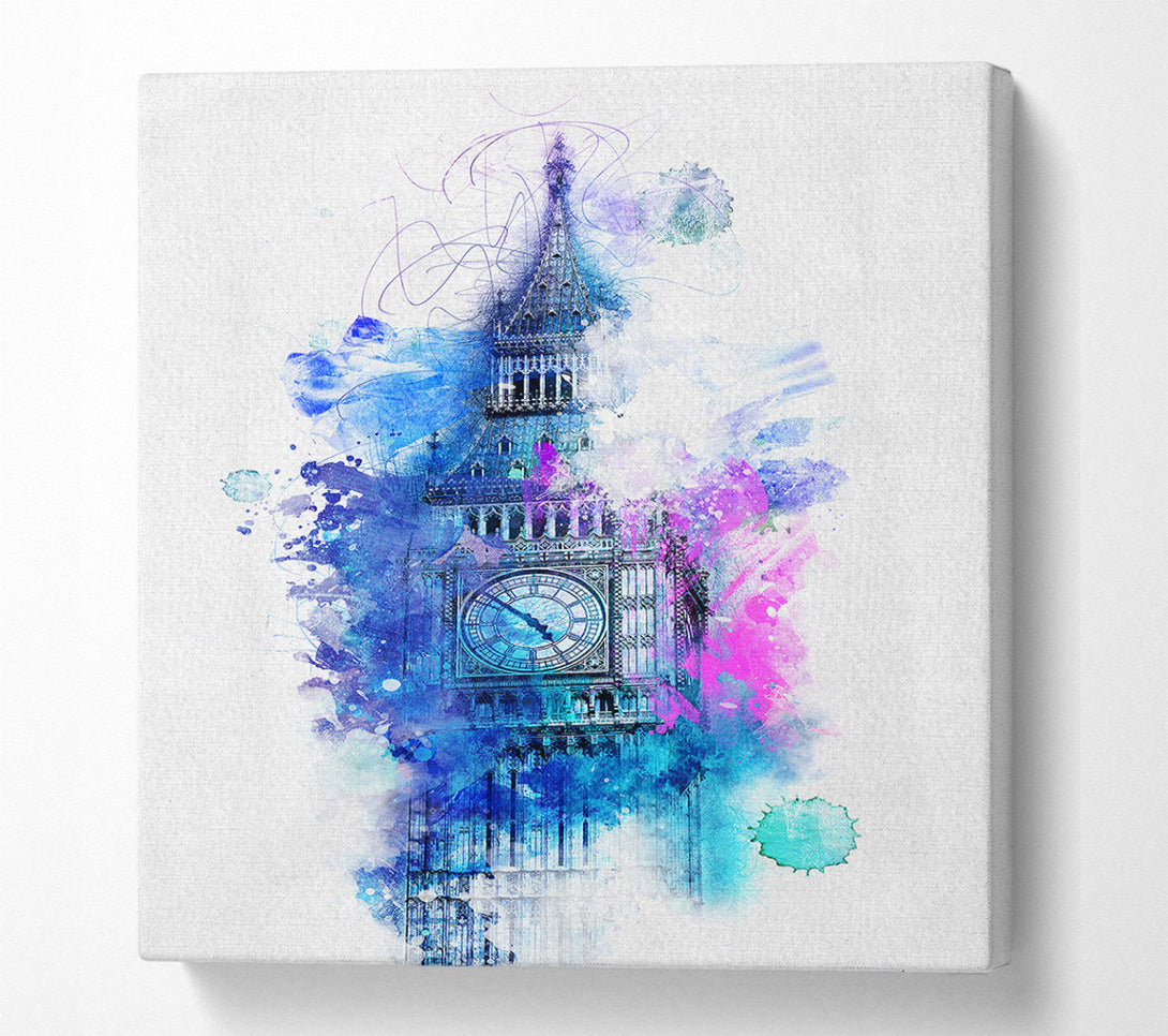  A Canvas Print of Watercolour Big Ben 2 Canvas Print