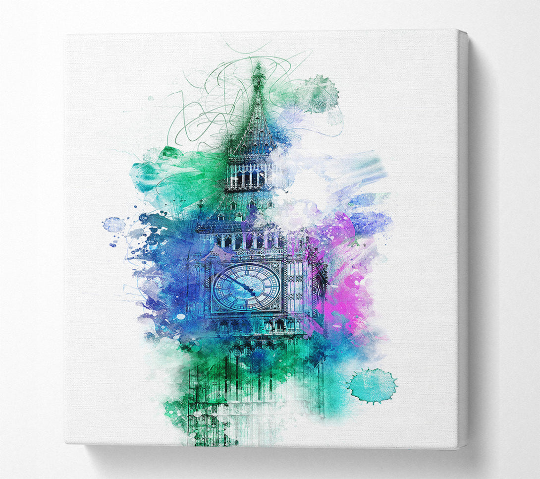  A Canvas Print of Watercolour Big Ben 3 Canvas Art