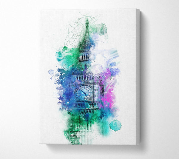  A Canvas Print of Watercolour Big Ben 3 Canvas Art