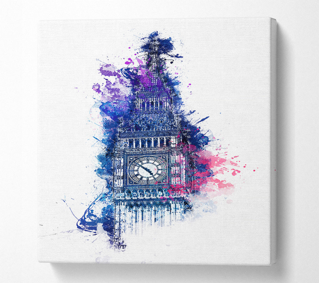  A Canvas Print of Watercolour Big Ben 4 Canvas Wall Art