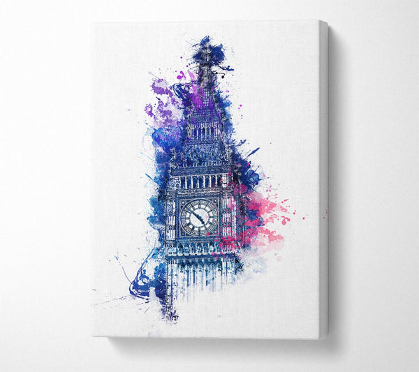  A Canvas Print of Watercolour Big Ben 4 Canvas Wall Art