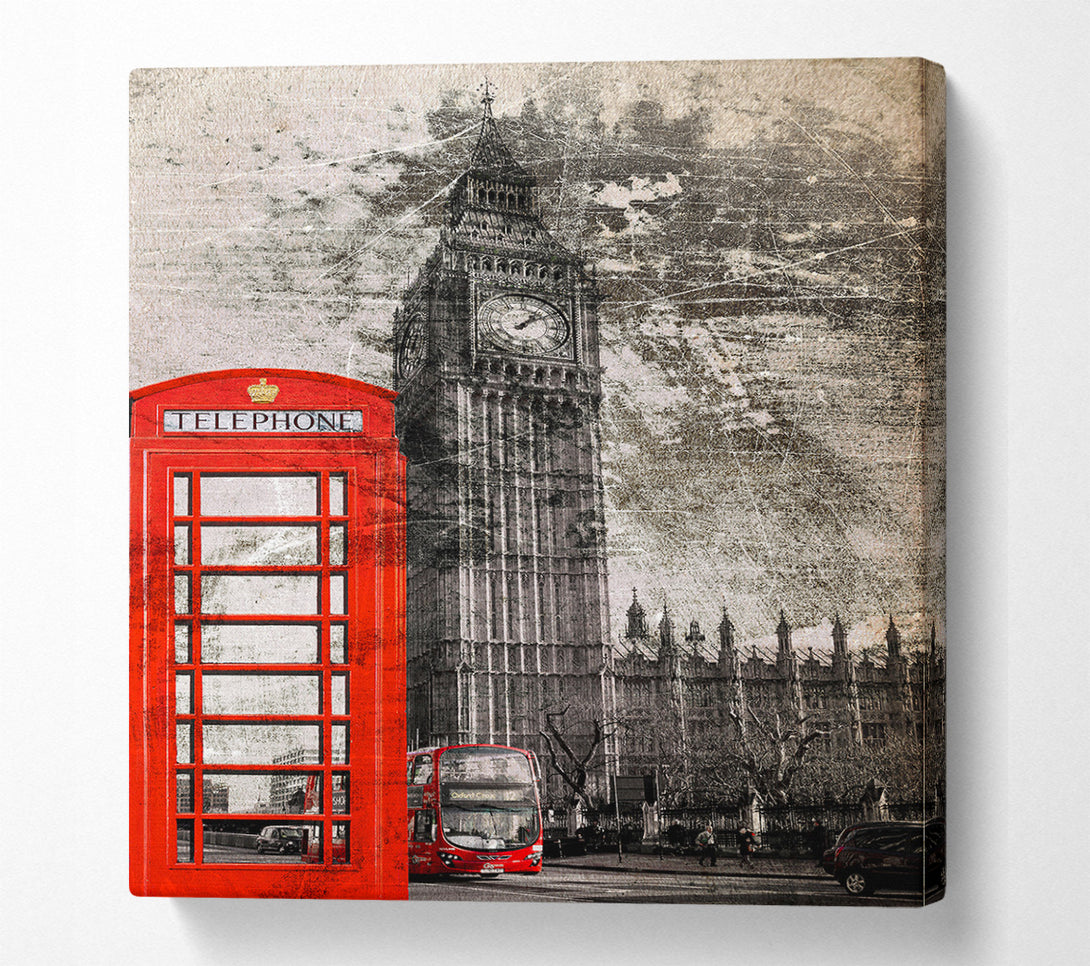  A Canvas Print of Retro Big Ben Canvas Wall Art