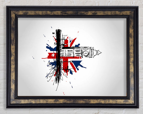 Union Jack Splash Framed Print