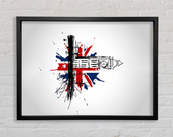 Union Jack Splash Framed Print