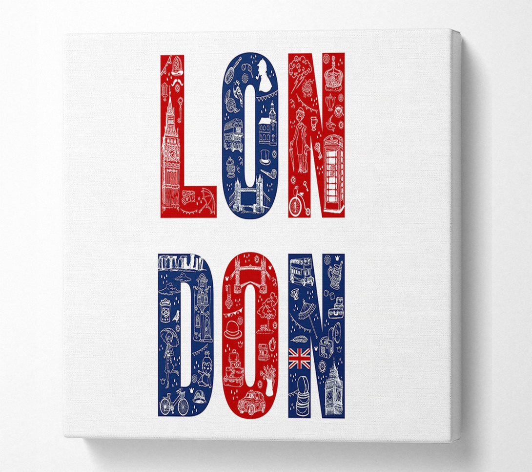  A Canvas Print of Red White And Blue Canvas Wall Art