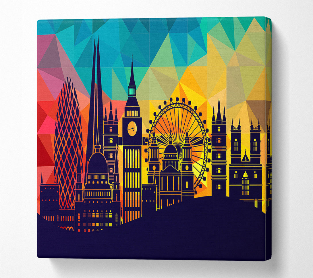  A Canvas Print of Rainbow London Splash 4 Canvas Print