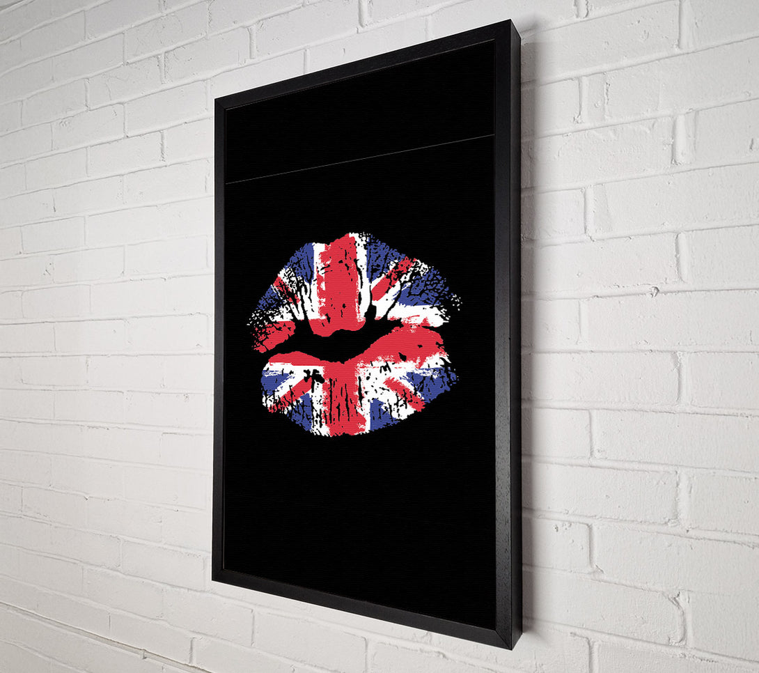  A Canvas Print of British Flag Lips Canvas Wall Art