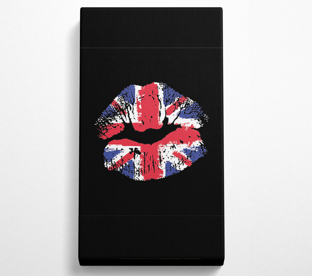  A Canvas Print of British Flag Lips Canvas Wall Art