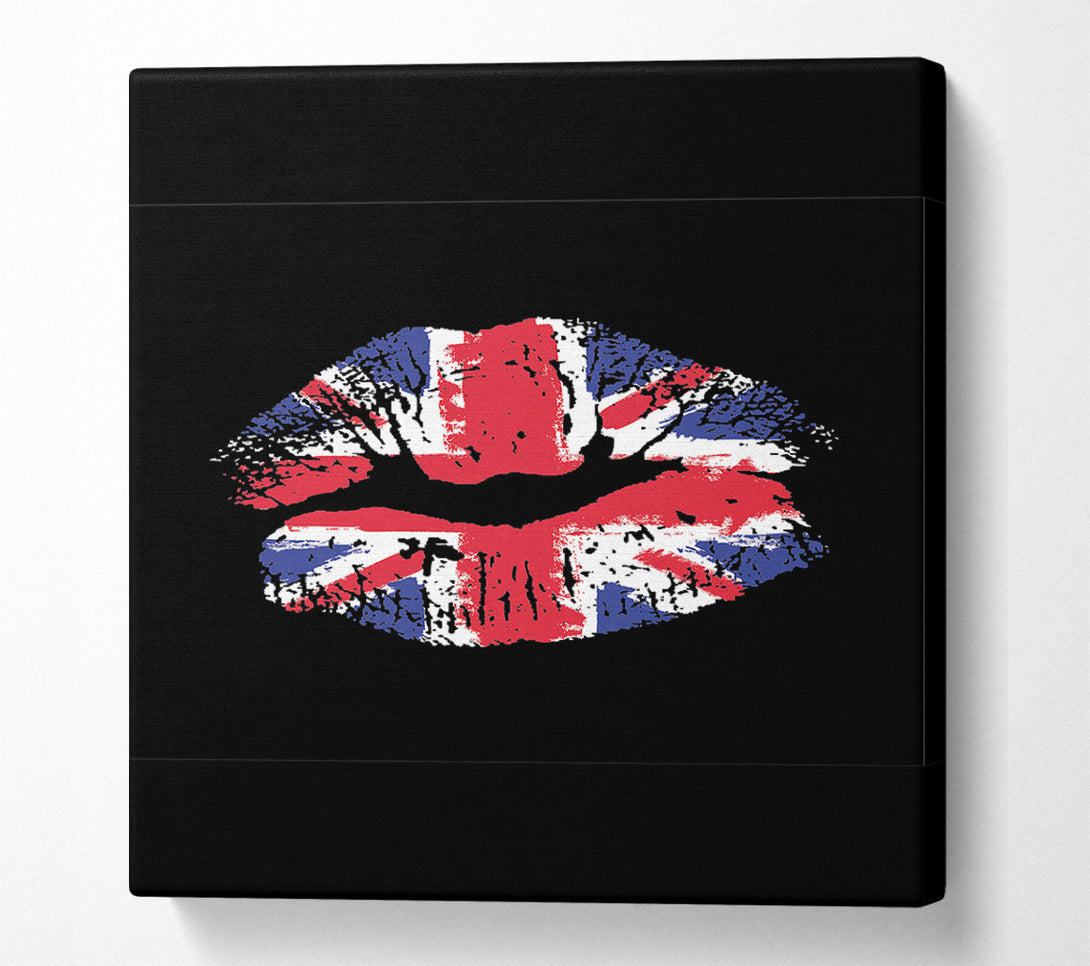  A Canvas Print of British Flag Lips Canvas Wall Art