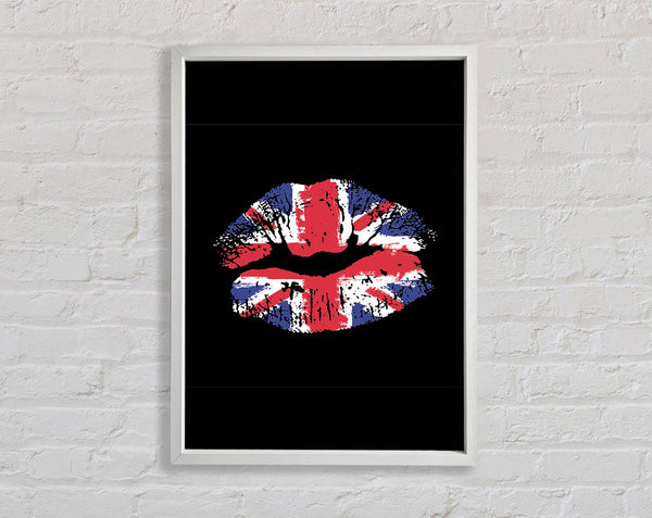 British Flag Lips Framed Print