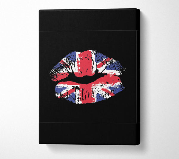  A Canvas Print of British Flag Lips Canvas Wall Art