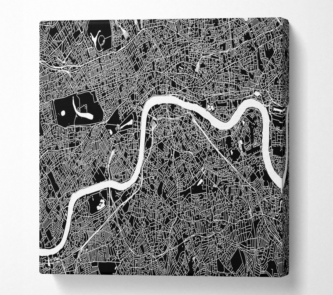  A Canvas Print of The Map Of London Thames 5 Canvas Wall Art